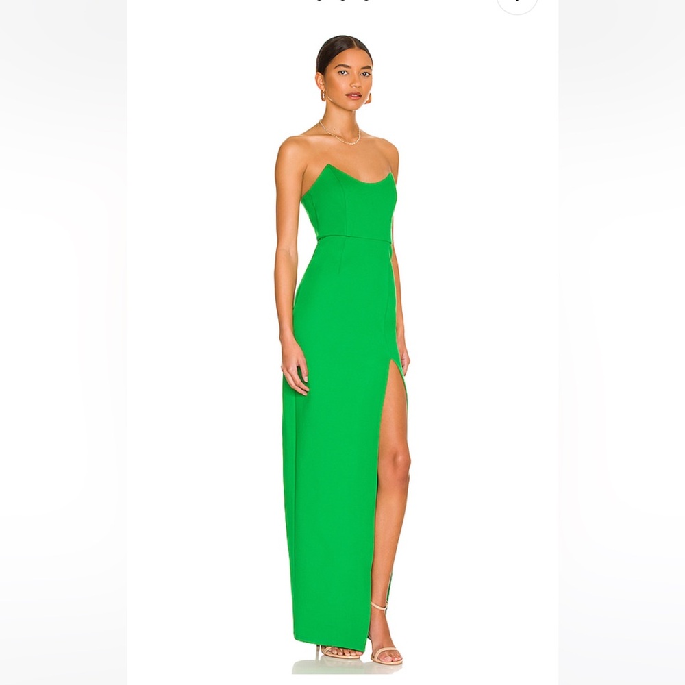 Ryleigh Strapless Maxi Dress in Green
superdown